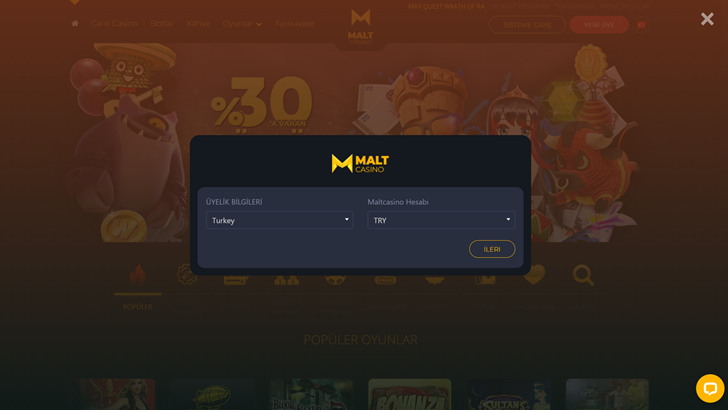 Maltcasino üyelik açma